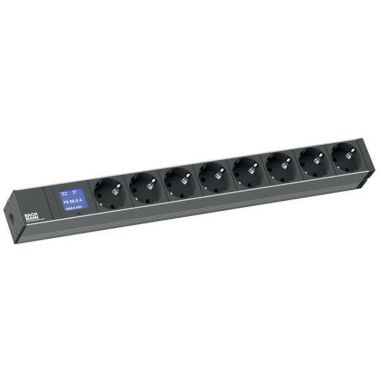 Électrification des bureaux et gestion des câbles - Bachmann - BN0500 19&quot; 1HE 8x Schuko avec câble - 800.2054