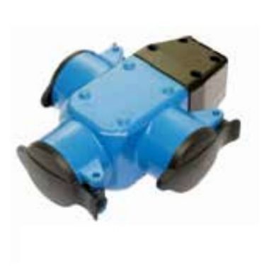 Stekkers, schakelaars en stopcontacten - Schwabe - Driewegstekker Rubber blauw /zwart 3x2,5mm² IP44 - 860058