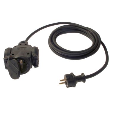 Fiches, interrupteurs et prises de courant - Schwabe - Triplette en caoutchouc Renforcé avec câble 5mH07RN-F 3G2,5 - 860445