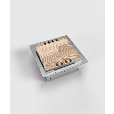 Électrification des bureaux et gestion des câbles - Bodensteckdosen - Boïte de sol 8908H - 8 modules (6x UTE + 6x CAT6a), avec couvercle recouvrable - 8908H-3-0-FR