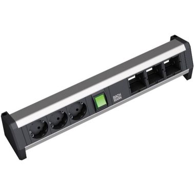 Électrification des bureaux et gestion des câbles - Bachmann - DESK1 1x interrupteur 3x Schuko 3x module vide - 902.019