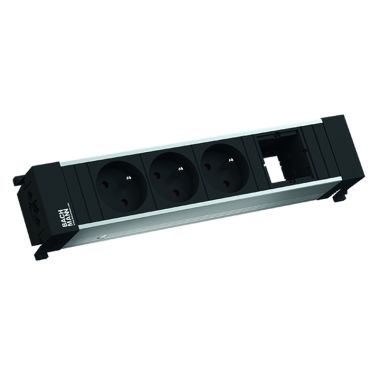 Kantoor elektrificatie en kabelmanagement - Bachmann - CONFERENCE/TOP FRAME powerstrip 4 modulen (3x UTE 1x Lege mod) GST18i3 in/out - 909.011