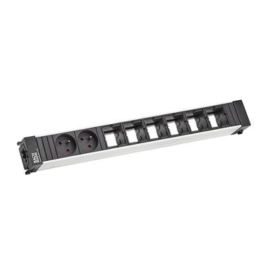 Kantoor elektrificatie en kabelmanagement - Bachmann - CONFERENCE/TOP FRAME powerstrip 8 modulen (2x UTE + 6x LEGE MOD) + GST18i3 in/out - 909.012