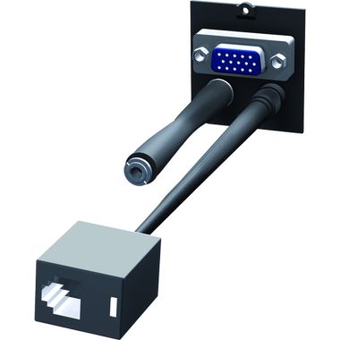 Électrification des bureaux et gestion des câbles - Bachmann - Module 1x VGA + jack + Bouton mediaswitch - 917.134