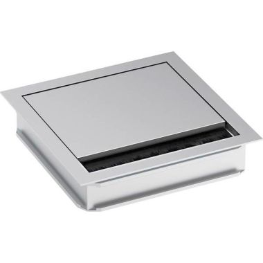 Électrification des bureaux et gestion des câbles - Bachmann - Passe câble angulaire alu anodisé‚ 120 x 120 mm - 930.310