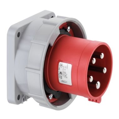 Fiches, interrupteurs et prises de courant - ABL - Prise CEE mâle droite pour appareil, IP67, 125 A, 5 pôles, 400 V, 6h, rouge - A54S37