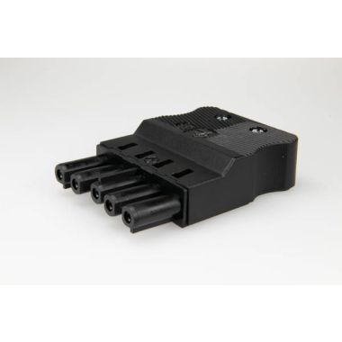 Kantoor elektrificatie en kabelmanagement - Adels - AC166 GBUF koppelstekker  vlak, 5-polig, 2,5 mm², zwart - AD165665