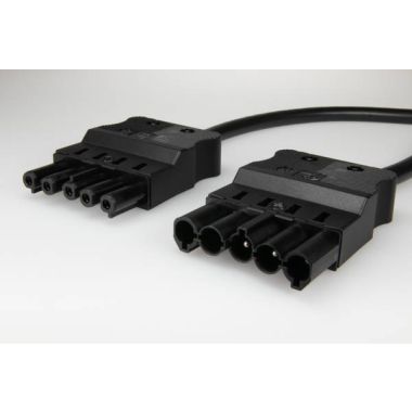 Kantoor elektrificatie en kabelmanagement - Adels - AC166 G VLC Koppelsnoer M/F, 5-polig, 2,5mm², 400cm, zwart, Dali, Cca - AD26527