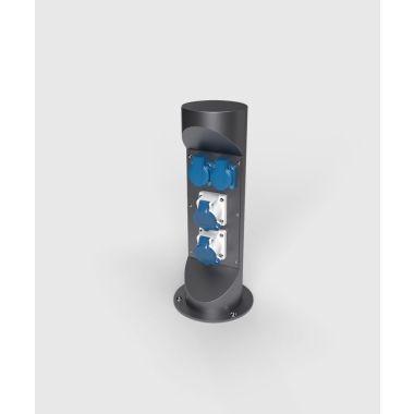 Matériel pour le chantier et l&#039;atelier - Bodensteckdosen - Colonne d&#039;énergie ES321 - 4 modules (2x UTE + 1x CEE 5/16A 400V), DB701 - ES321-2-6-FR