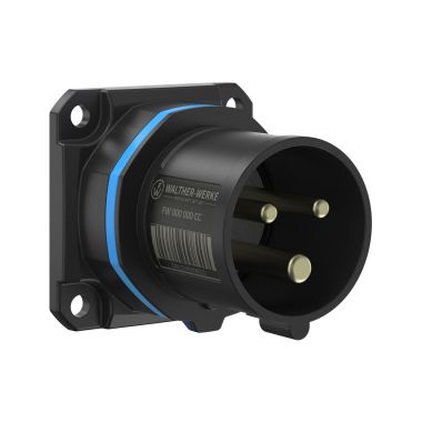 Fiches, interrupteurs et prises de courant - Walther Werke - NEO Socle connecteur mural droit 16A 3P 6h IP54 230V avec raccords rapides - FW612306CC