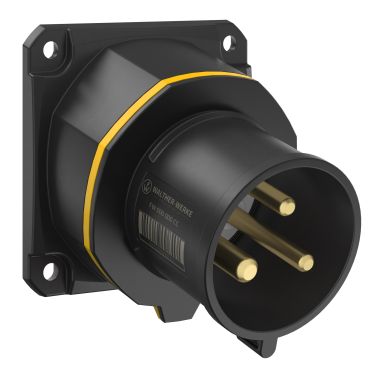 Fiches, interrupteurs et prises de courant - Walther Werke - NEO Socle connecteur mural Incliné 32A 3P 4h IP54 130V avec pince à ressort - FW733304CC