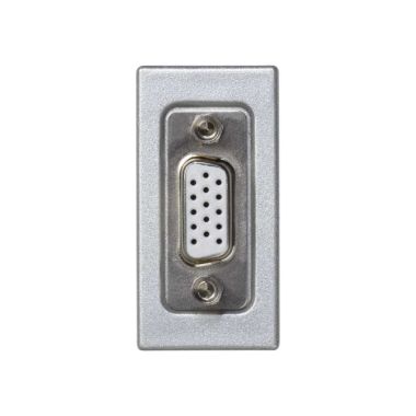 Fiches, interrupteurs et prises de courant - Simon - K45 PL 1/2 MEC MULTIMEDIA AVEC 1 CONN VGA HD15 FEMELLE - K100A/8
