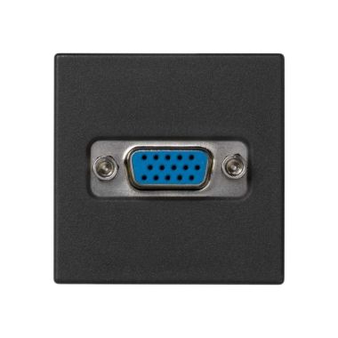 Stekkers, schakelaars en stopcontacten - Simon - K45 plaat met 1 connector VGA HD15 vrouw Schroefaansluiting - K100B/14