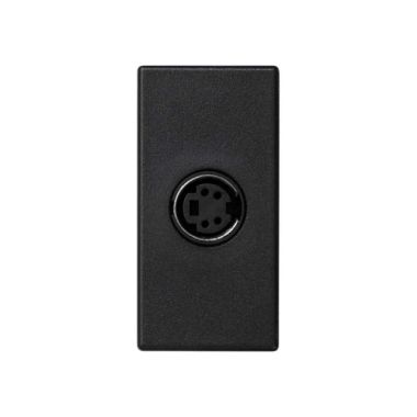 Stekkers, schakelaars en stopcontacten - Simon - K45 plaat 1/2 mech met 1 connector S-Vidéo vrouw Schroefaansluiting Grafiet - K103B/14