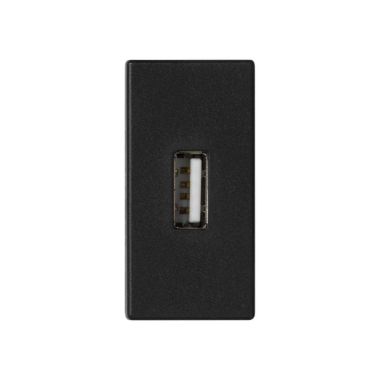 Stekkers, schakelaars en stopcontacten - Simon - K45 plaat 1/2 mech met 1 connector USB type A vrouw schroe - K128B/14