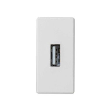 Stekkers, schakelaars en stopcontacten - Simon - K45 plaat 1/2 mech met 1 connector USB type A vrouw schroe - K128B/9