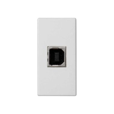Stekkers, schakelaars en stopcontacten - Simon - K45 plaat 1/2 mech met 1 connector USB type B Wit - K131B/9