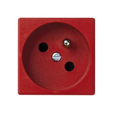Stekkers, schakelaars en stopcontacten - Simon - K45 Stopcontact 2P+A met veerklemmen rood - K22/6