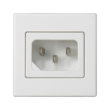 Fiches, interrupteurs et prises de courant - Simon - Plaque K45 avec 1 connecteur rapide mâleIEC320 - Blanc neig - K305A9