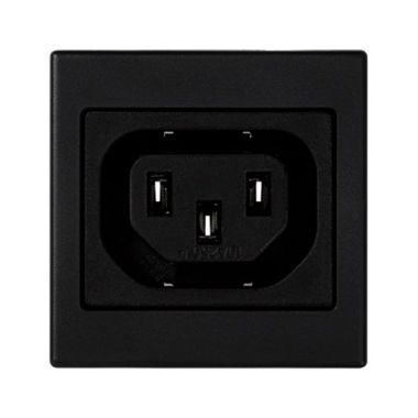 Fiches, interrupteurs et prises de courant - Simon - Plaque K45 avec 1 connecteur rapide femele IEC320 - Gris gra - K306A14