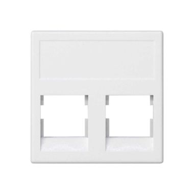 Stekkers, schakelaars en stopcontacten - Simon - K45 Vlakke plaat VDM zonder klep 2 x RJ45 Panduit - Sneeuww - KB069/9