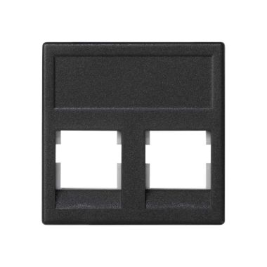 Stekkers, schakelaars en stopcontacten - Simon - K45 Vlakke plaat VDM zonder klep 2 x RJ45 INFRA+ - Grafietg - KB075/14