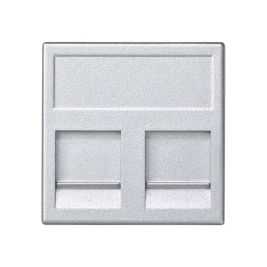 Stekkers, schakelaars en stopcontacten - Simon - K45 Vlakke plaat VDM met klep voor 2 RJ45 AMP,BRAND REX,SYST - KB76/8