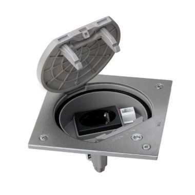 Kantoor elektrificatie en kabelmanagement - Simon - Mechanismehouder veiligheidssluiting met 1 Schuko-stopcontact K45 en 1x RJ45 - KSE15USEC2372