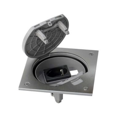 Électrification des bureaux et gestion des câbles - Simon - K45 Porte-mécanisme fermeture manuel avec 1 prise avec 1x voor RJ 45 inox - KSE20U/23/72