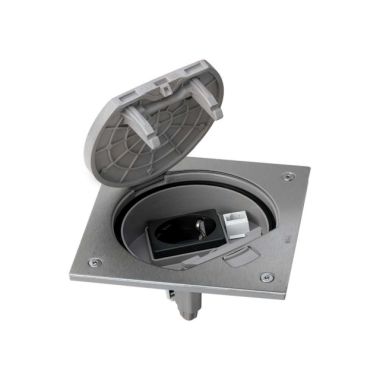 Électrification des bureaux et gestion des câbles - Simon - K45 Porte-mécanisme fermeture manuel avec 1 prise avec RJ 45 Cat5e inox - KSE25U/23/72