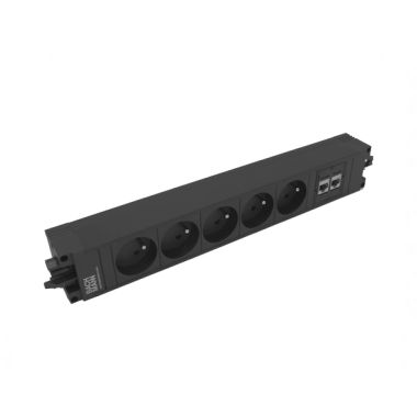 Électrification des bureaux et gestion des câbles - Bachmann - STEP BASE powerstrip 6 modules (5x UTE +2x CAT6 A) GST18 - VDESTEPBASE8