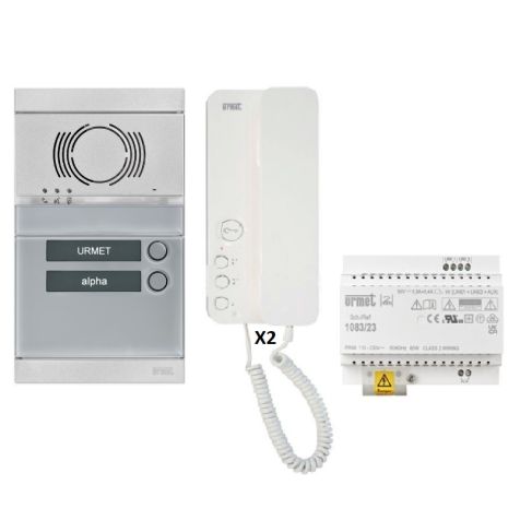 Kit audio 2 appartementen voorgeprogrammeerd (front grijs) 