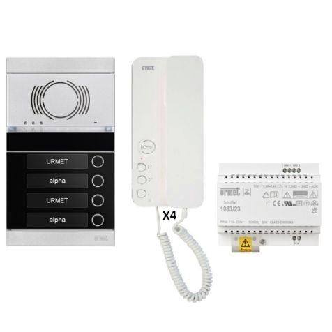 Kit audio 4 appartements proprogrammé