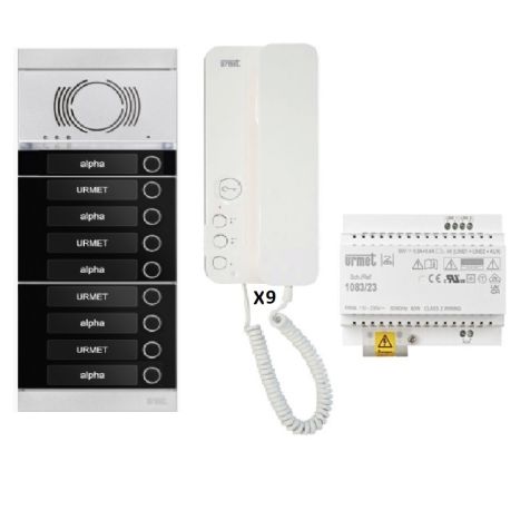 Kit audio 9 appartements proprogrammé