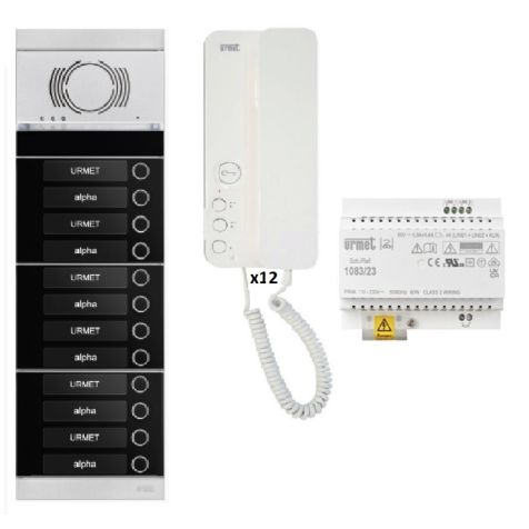 Kit audio 12 appartements préprogrammés