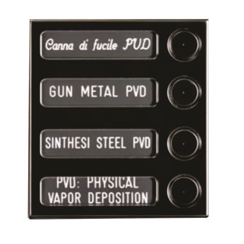 Inox module 4x drukknoppen Sinthesi Steel gun metal