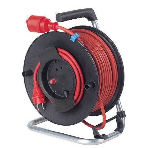 Enrouleur de câble 230mm, 25m H07RN-F 3G1,5 rouge