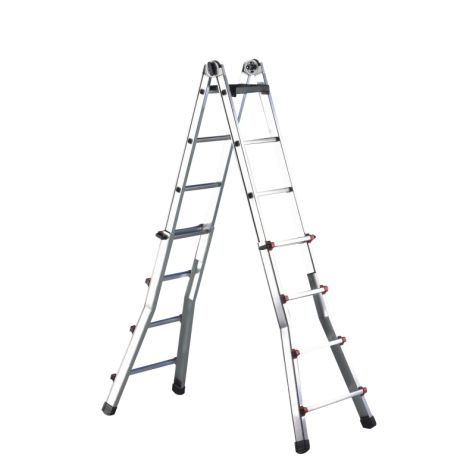 Telescoopladder aluminium, 2x7