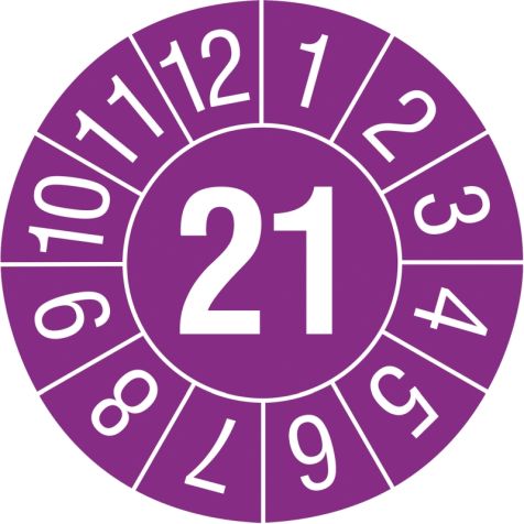 Keuringsvignet ''21'', paars