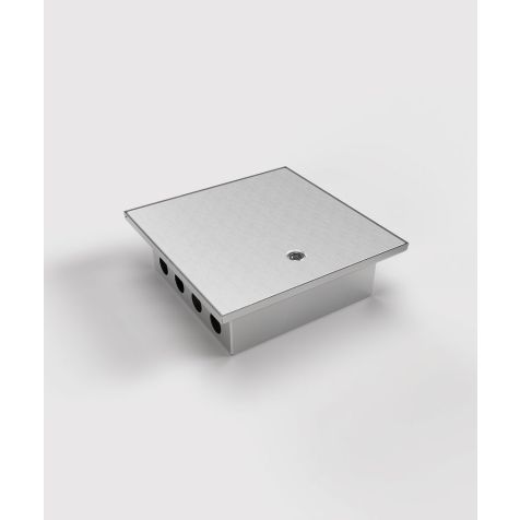 Boîte de sol 2008A - 4x UTE + 8x CAT6a, inox - couvercle aveugle alu IP65