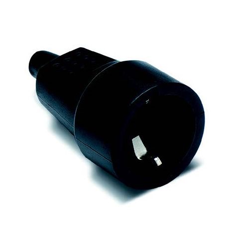 Koppelstekker PVC 10/16A zwart IP20 (SHUKO)