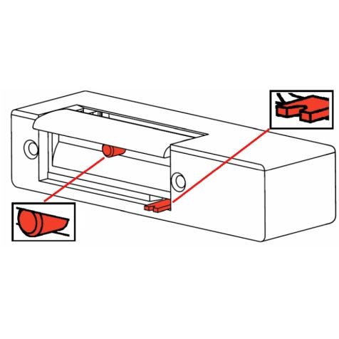 Asymmetrisch deurslot met stationair contact en mechanische ontgrendeling 8-12Vac 0,36A 