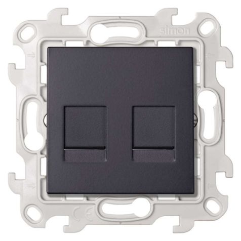 S24 Prise 2x RJ45, UTP Catégorie 6, couleur: graphite