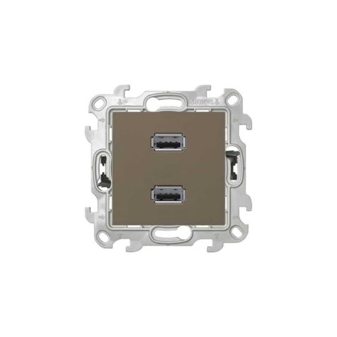 S24 Prise double USB, couleur: taupe