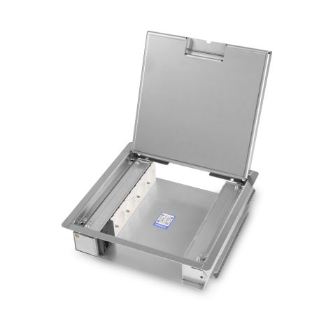 TETRA 2.0® - acier inoxydable T15 couvercle à charnière - 1x GST18i3® + 4x UTE + 4x vide (niche 45x45mm)