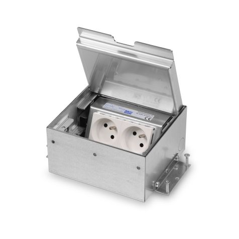 SERVICEBOX 3.0® - couvercle en acier inoxydable avec une profondeur d'insertion de 15 mm - sans bride - 2x UTE