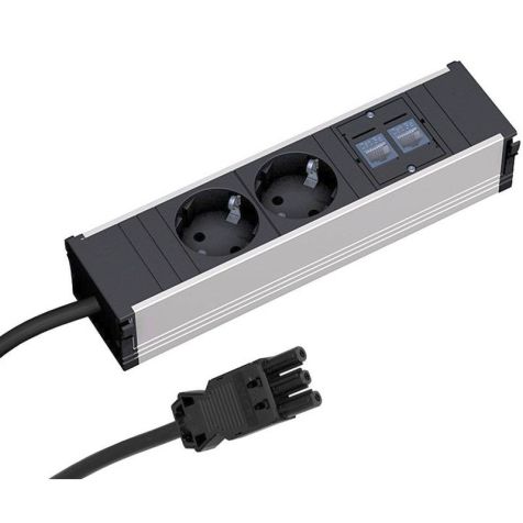 CONI powerstrip 3 modules (2x SCHUKO + 2x CAT5E) + 0,2m GST18