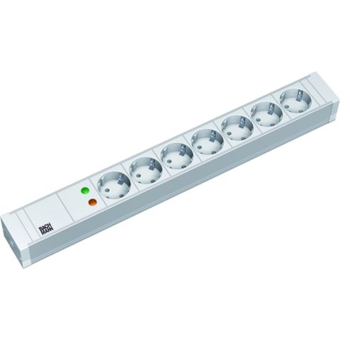 19 PVC 7x Stopcontacten 1x Overspanningsbeveiliging met kabel 2m (SHUKO)