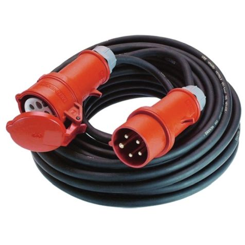 Verlengsnoer H07RN-F 5G1.50mm 10m zwart CEE/16A, 6h, 400V