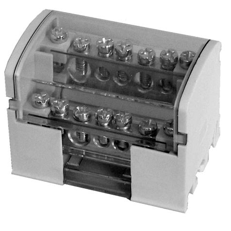 MDB, Distib.Box, 2-pol, 125A, Cuivre, 66x45x50 (mm), Gris